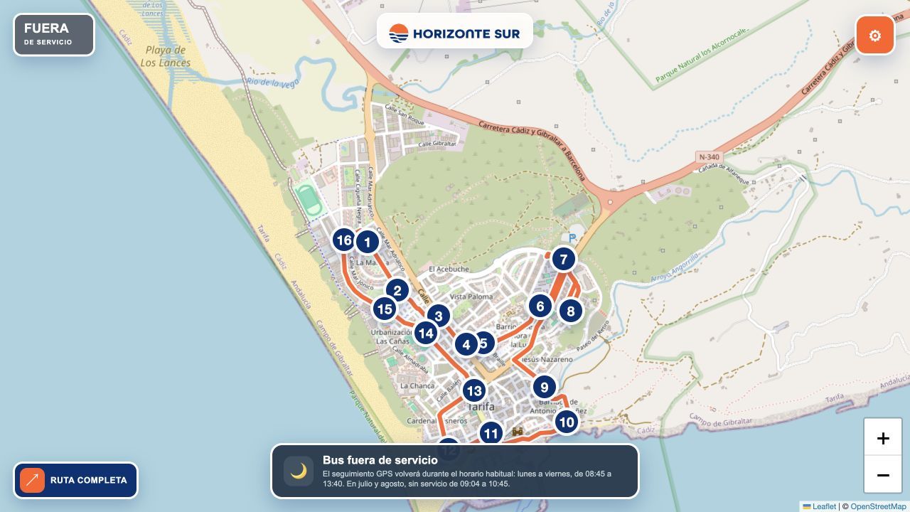 Aplicación Dónde está el bus de Tarifa